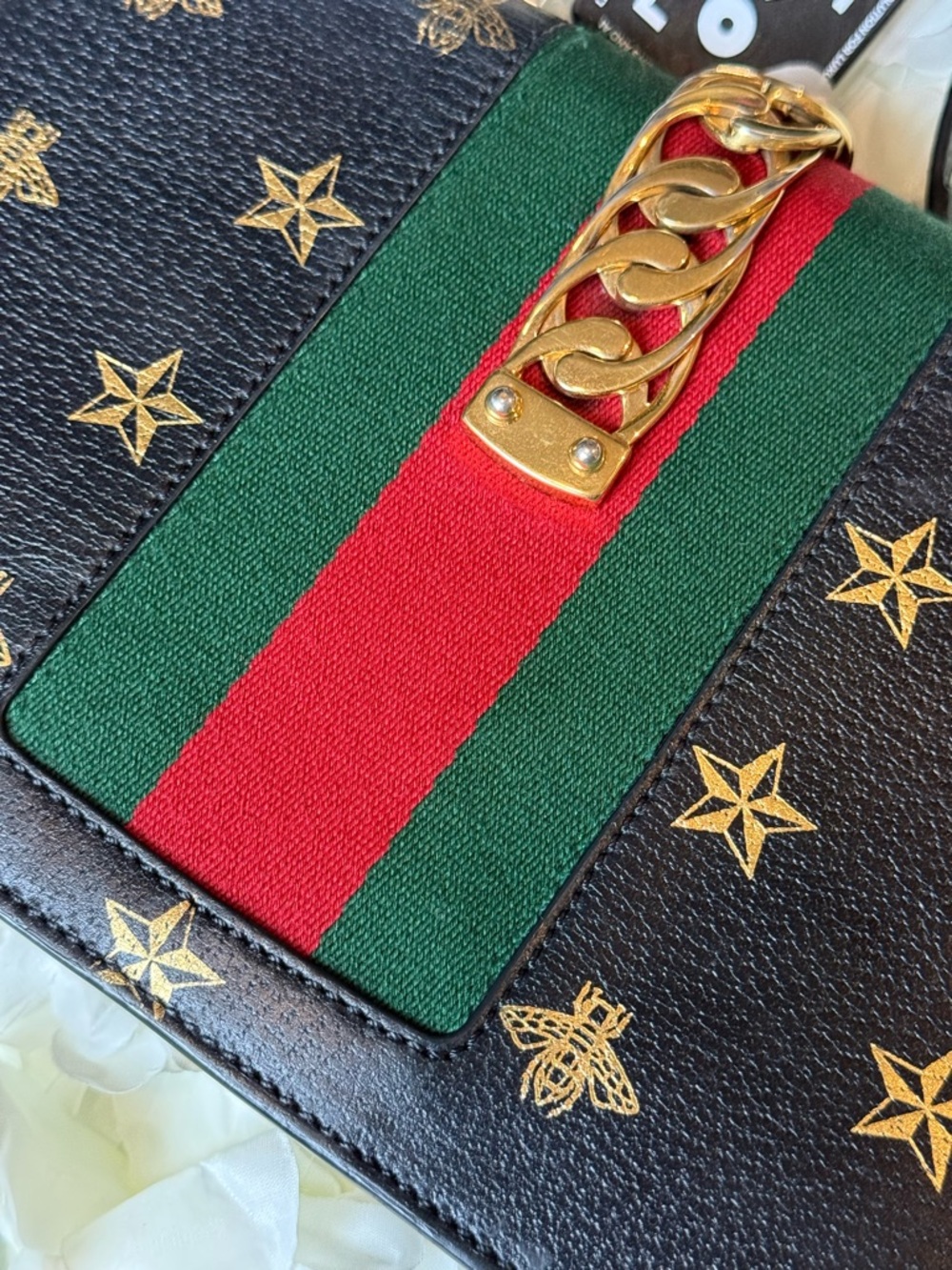 Gucci Sylvie Black Bee Crossbody Bag Authentic - Picture 6 of 16
